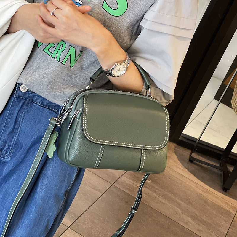 Women's Leather Fashionable Large Capacity First Layer Shoulder Bags