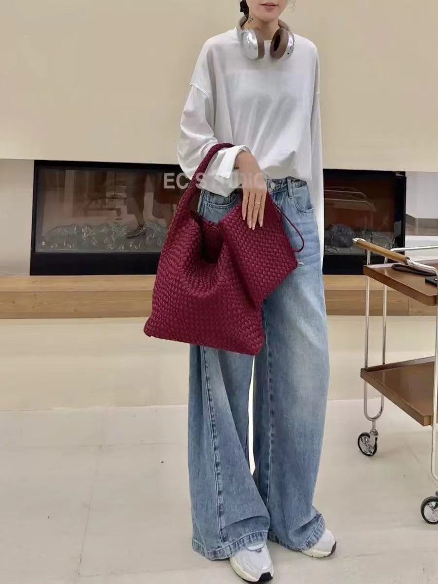 Women's Hand-woven Nylon Large Capacity Retro Fashion Tote Bags