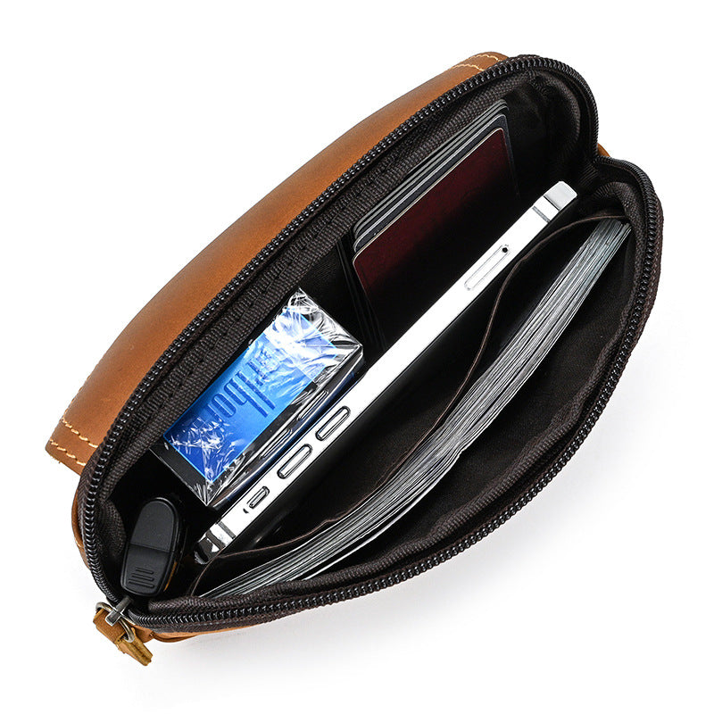 Men's Horse Leather Retro Flip Release First Layer Men's Waist Packs