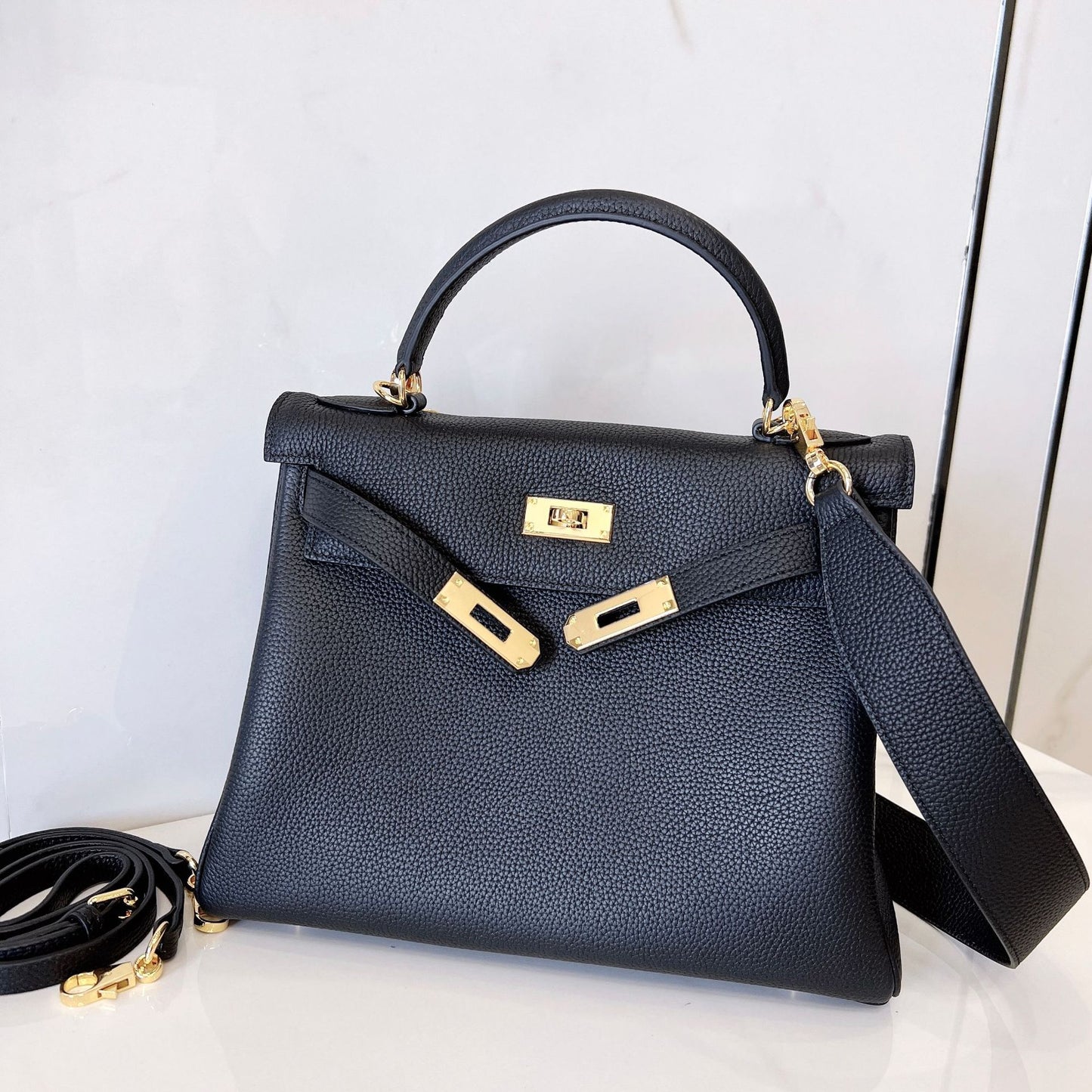 Women's Kelly Genuine Leather First Layer Cowhide Handbags