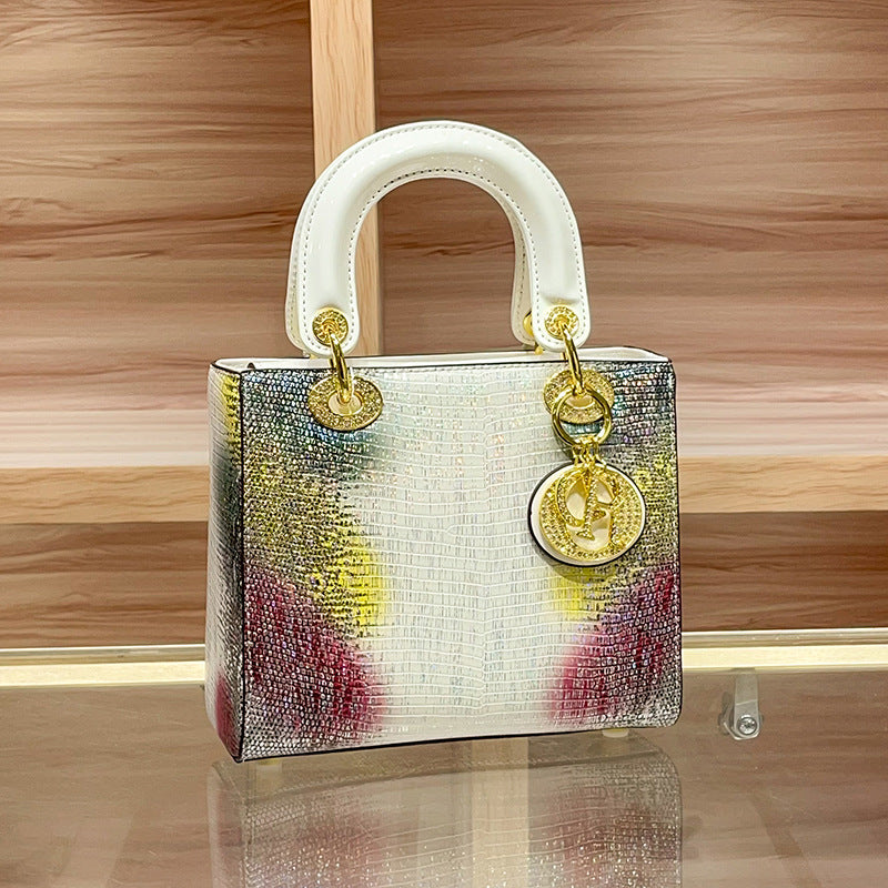 Women's Lizard Pattern Diana Genuine Leather Portable Crossbody Bags