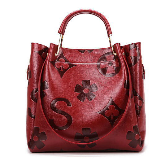 Women's Large Capacity High Sense Retro Embossing Bags