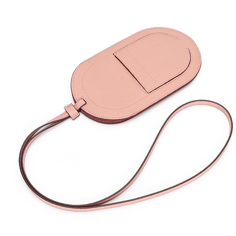 Women's Mobile Halter Vertical First Layer Cowhide Phone Bags