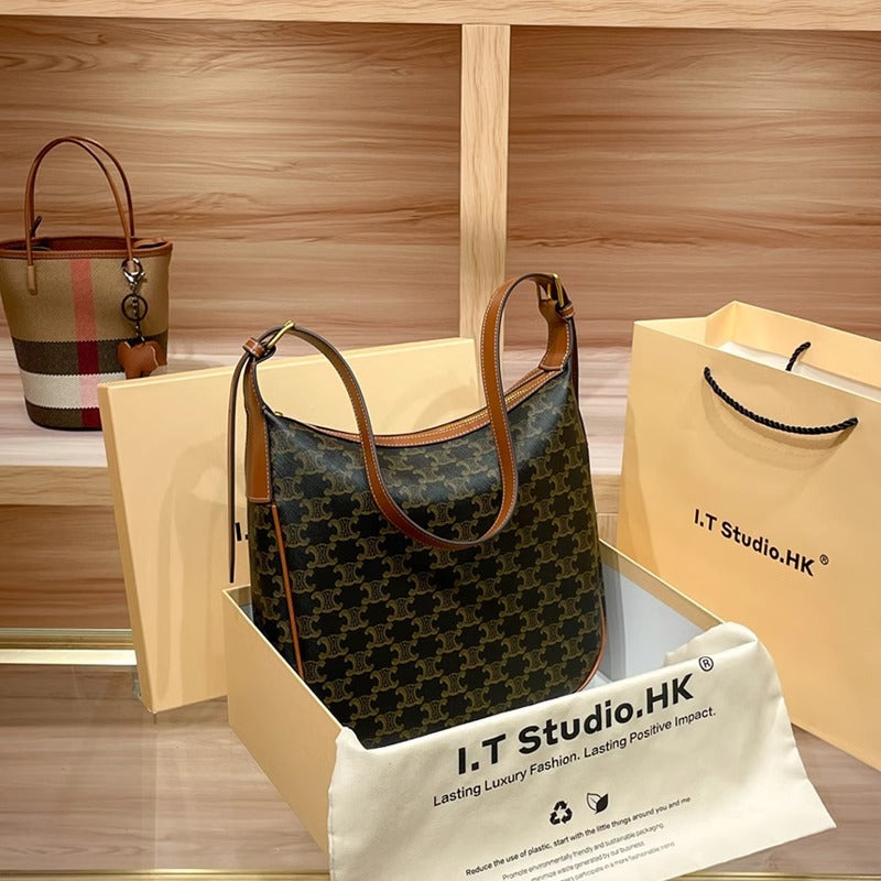 Women's Genuine Leather Underarm Fashion Large Capacity Shoulder Bags