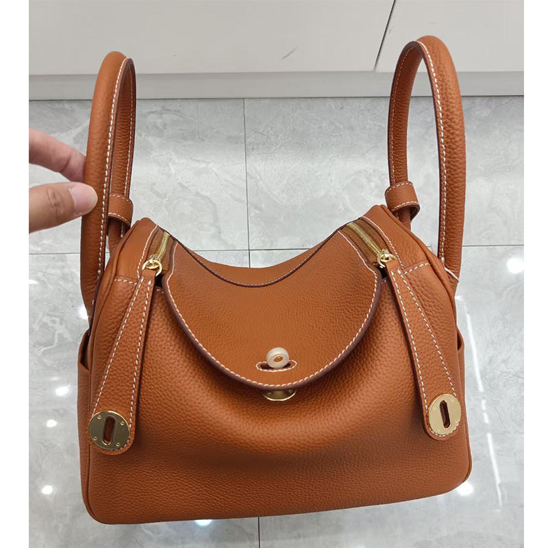 Women's Cowhide Mother Doctor Genuine Leather Portable Pillow Shoulder Bags