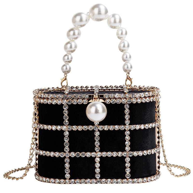 Niche Large Capacity Metal Pearl Versatile Small Square Bags