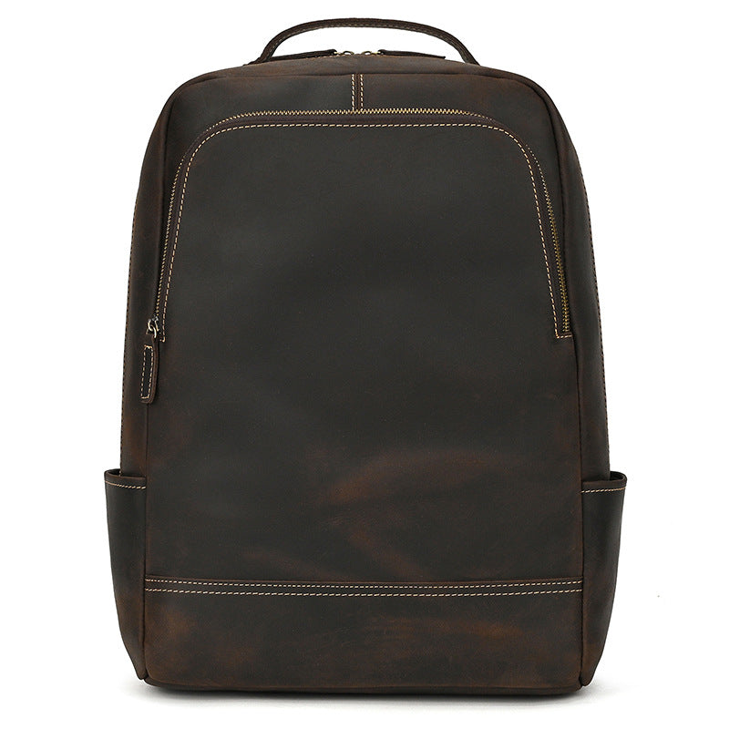 Elegant Men's Fashion Leather Cowhide Commuter Backpacks