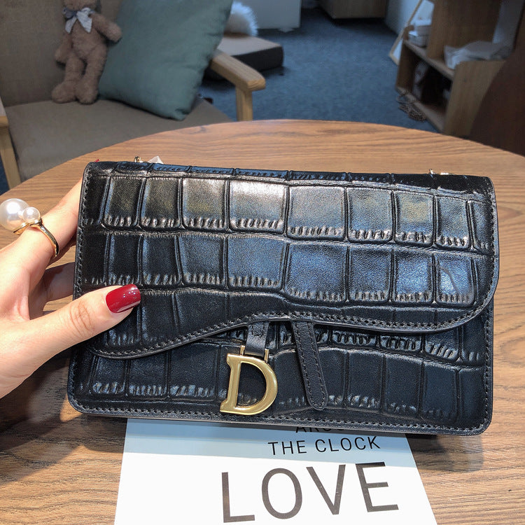 Women's Genuine Leather Fashion Crocodile Pattern Chain Crossbody Bags