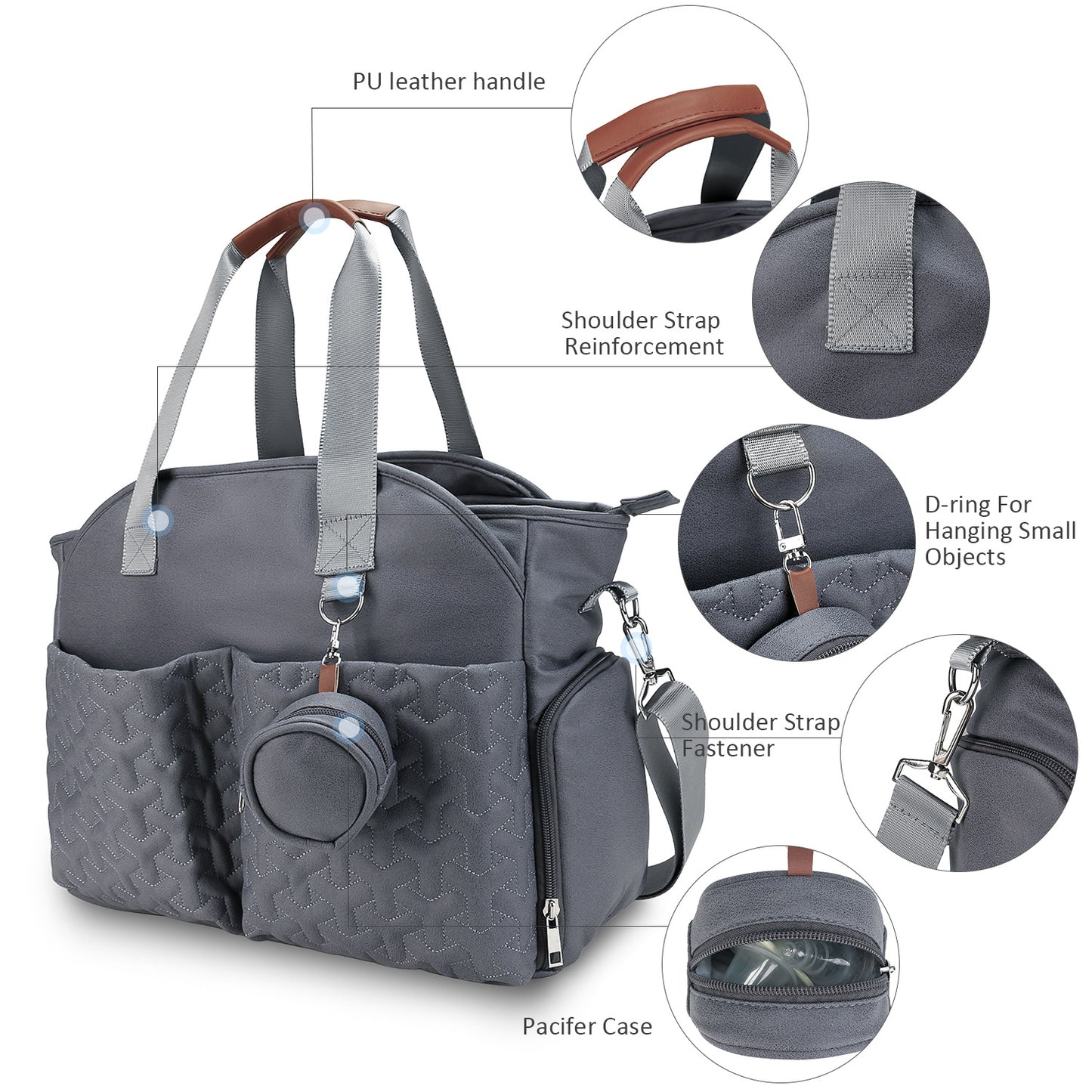 Breast Pump For Moms With Pacifier Strap Large Bags
