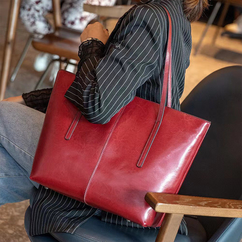 Women's Retro Large Capacity Leather Advanced Texture Shoulder Bags