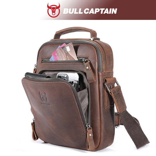 Men's Bull Captain Retro Crazy Horse Leather Bags