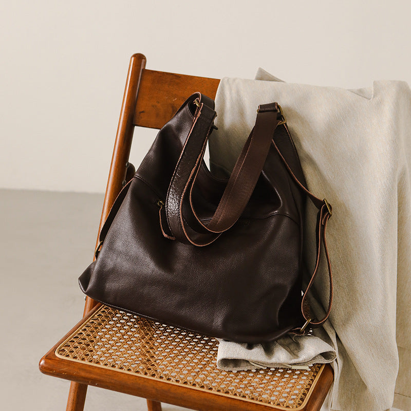 Women's Genuine Leather Fashion First Layer Cowhide Tote Bags