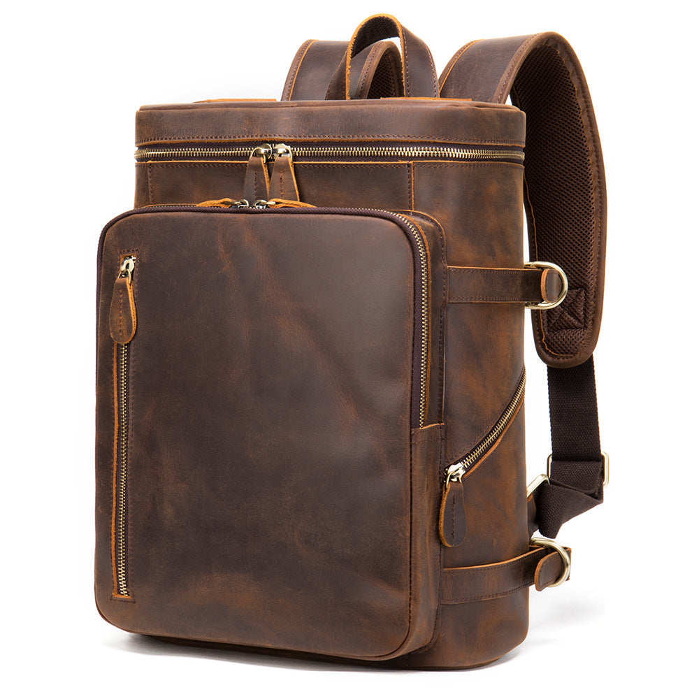 Men's Elegant Slouchy Large Capacity Leather Backpacks