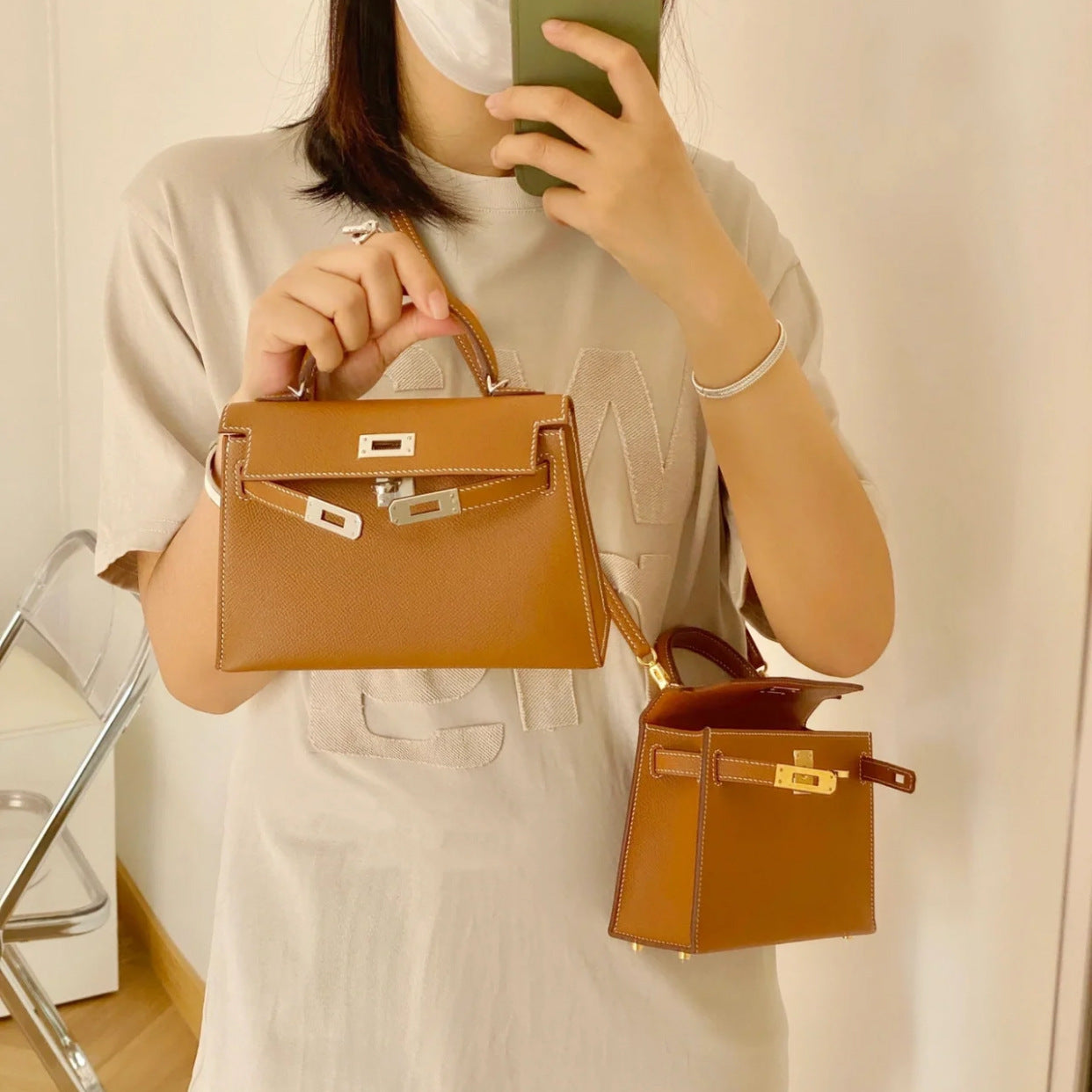 Women's Leather Second Generation Kelly Mini Fashionable Crossbody Bags
