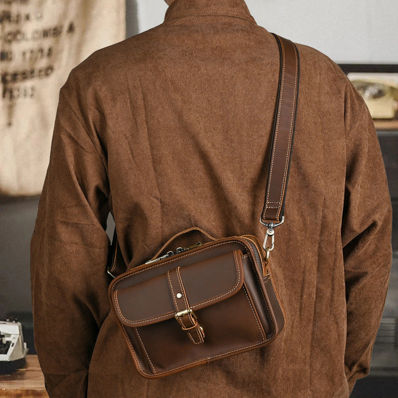 Men's Ancient Hipster Retro Crazy Horse Leather Bags