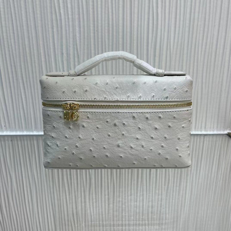 Women's Lunch Box Canvas Ostrich Grain Tote Bags