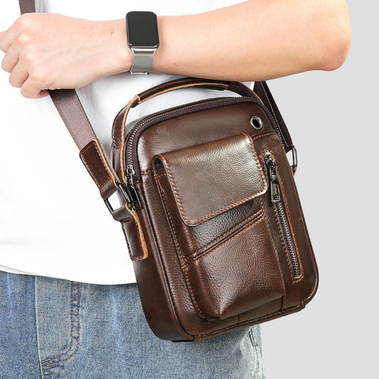 Men's Layer Cowhide Light Luxury Business Commute Men's Messenger Bags