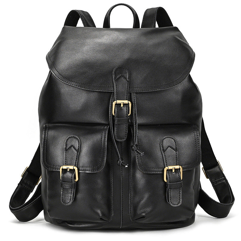 Men's Retro Crazy Horse Fashion Can Hold Backpacks