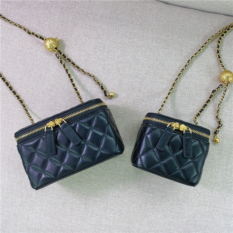 Women's Genuine Leather Mini Style Metal Beads Shoulder Bags