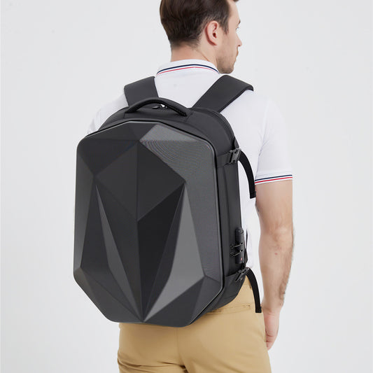 Men's Capacity Business Commute Simple Texture Hard Backpacks
