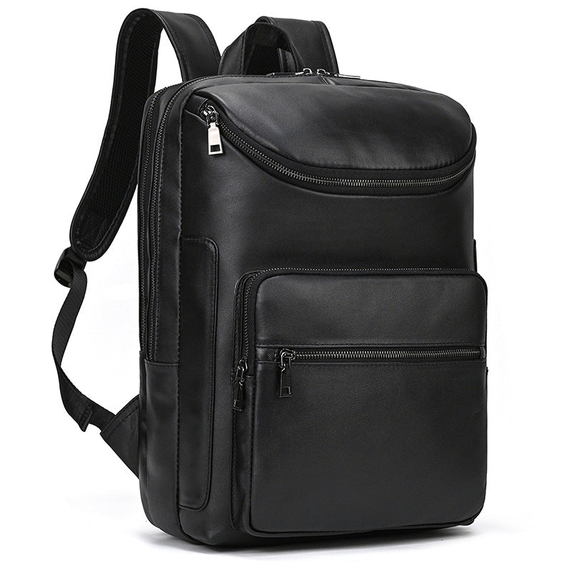 Men's Horse Leather Large Capacity Double Main Backpacks