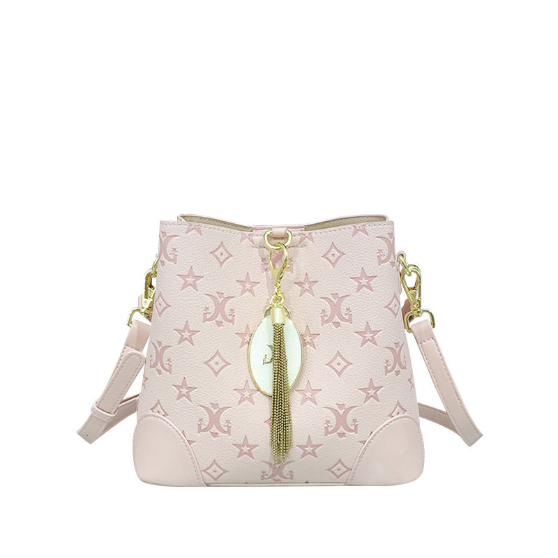 Women's Niche Iti Printing High-grade Large Capacity Bucket Bags