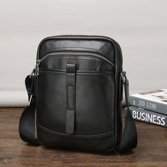 Men's Genuine Leather First Layer Vertical Urban Men's Messenger Bags