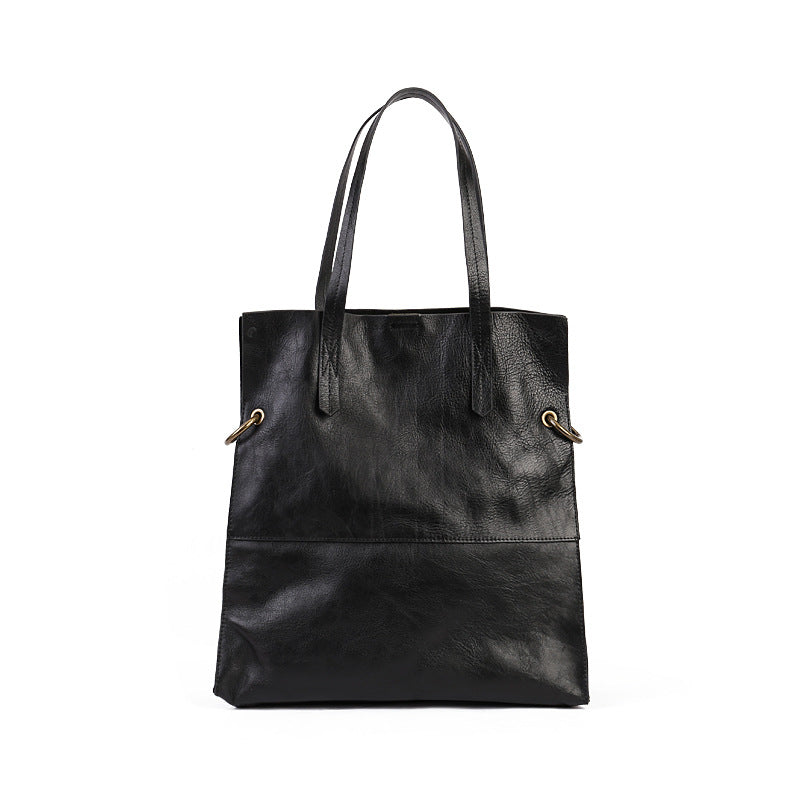 Women's Vertical First Layer Cowhide Large Capacity Bags
