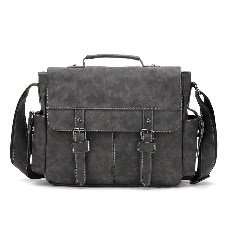 Men's Trendy Retro Leather Simple Document Men's Shoulder Bags