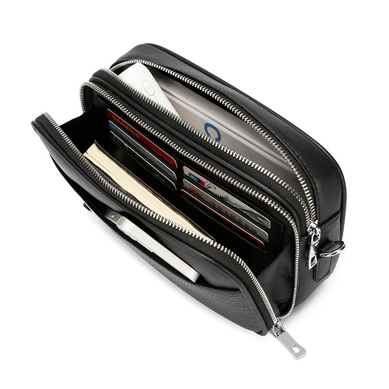 Men's Double Zipper High Quality Multifunctional Clutch Men's Messenger Bags