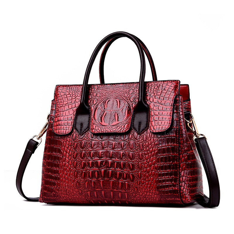 Women's Beautiful Retro Commuter Crocodile Pattern Tote Bags