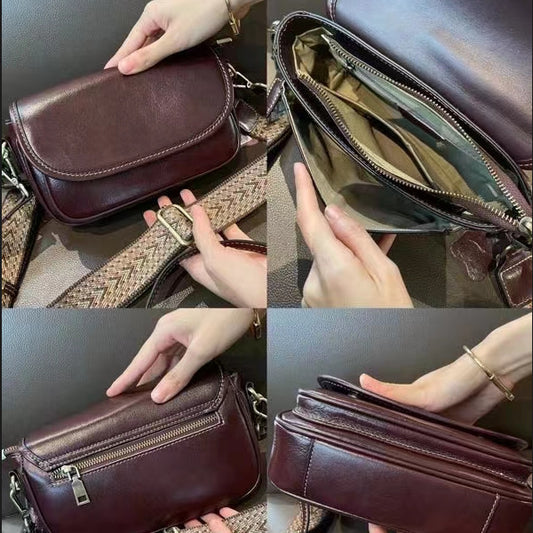 Women's Trendy Genuine Leather Retro Cowhide Crossbody Bags