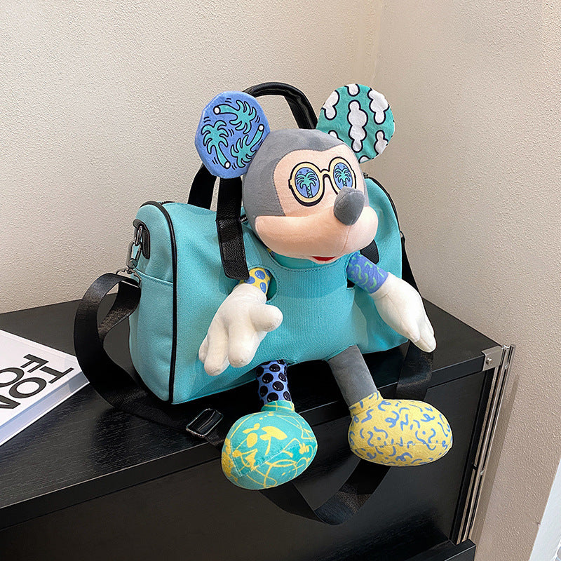 Women's Cartoon Doll Large Capacity Fashion Canvas Middle School Students' Schoolbags