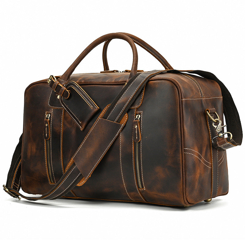 Leather Vintage Crazy Horse Large Capacity Travel Bags