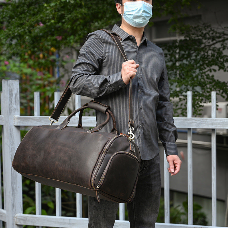 Genuine Leather Multifunctional Folding Storage Dry Travel Bags