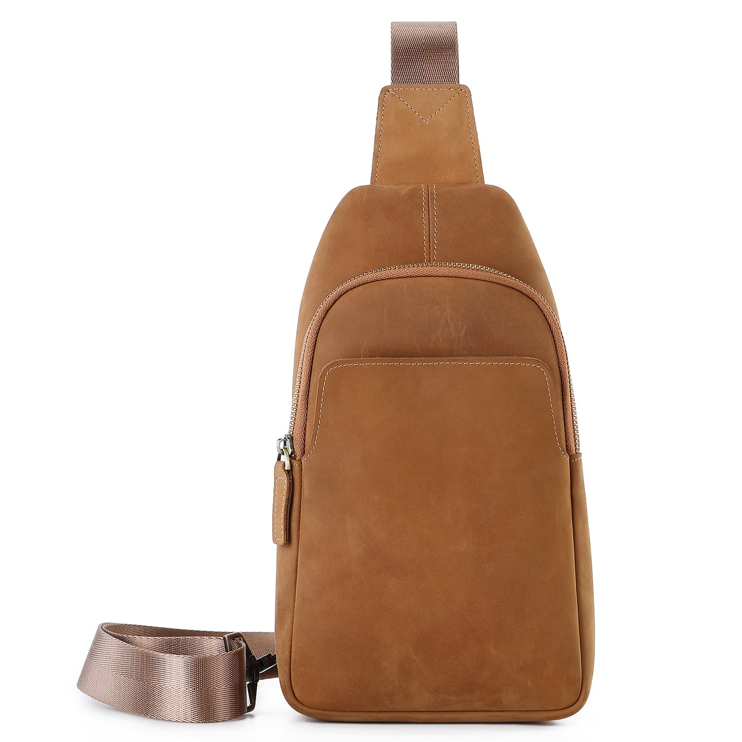 Men's Crazy Horse Leather Vintage Top Layer Men's Chest Bags