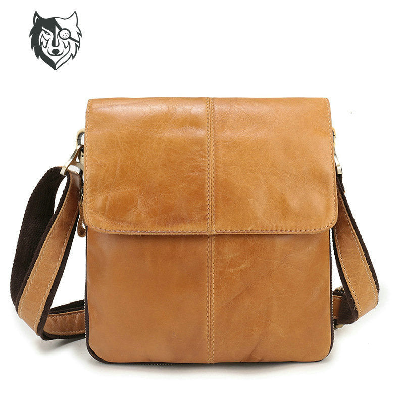 Men's Layer Cowhide Korean Style Business Commute Bags