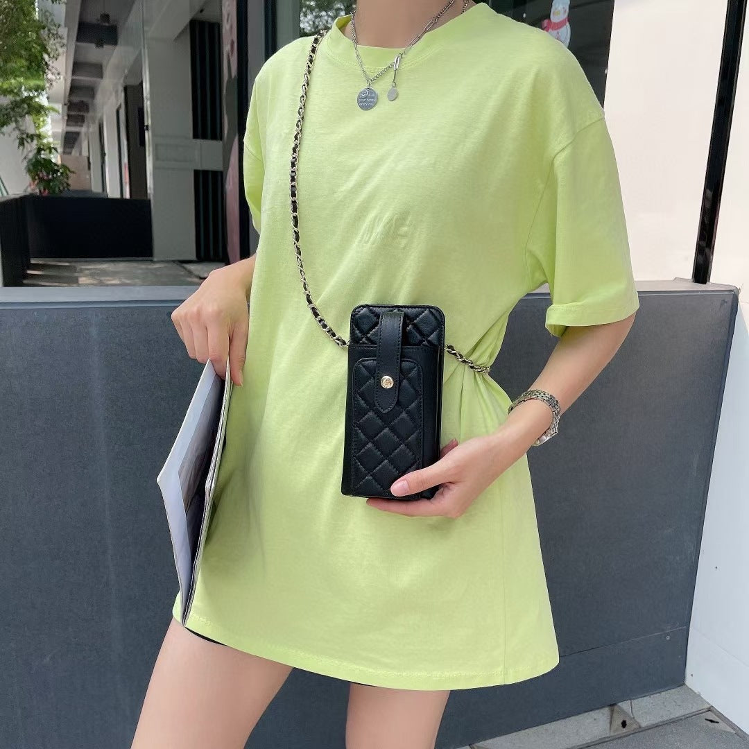 Women's Soft Sheepskin Classic Style Perfect Chain Phone Bags