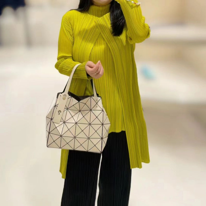 Women's September Underarm Geometric Diamond Pattern Box Shoulder Bags