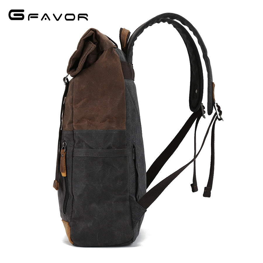 Men's Vintage Canvas Oil Wax Mountain Climbing Backpacks