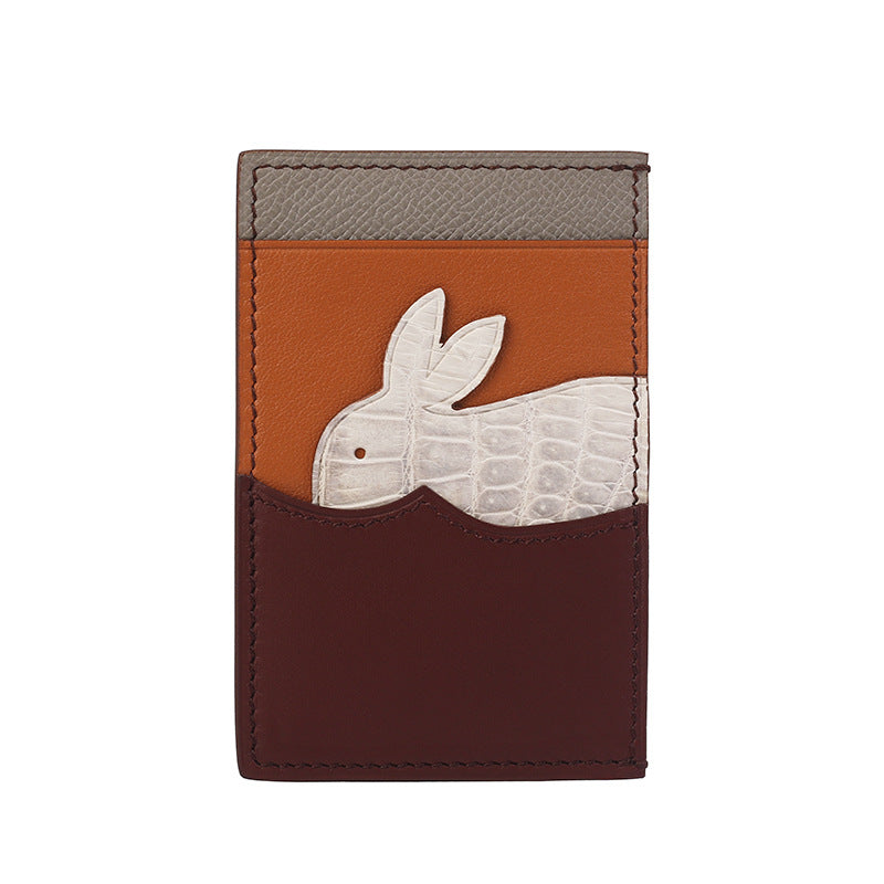 Zodiac Crocodile Sheepskin Hand Sewing Multiple Card Holder