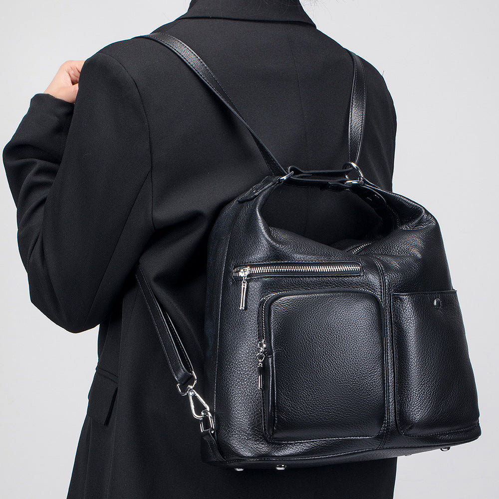 Women's Genuine Leather Made Korean Versatile First Layer Cattlehide Fashion Backpacks