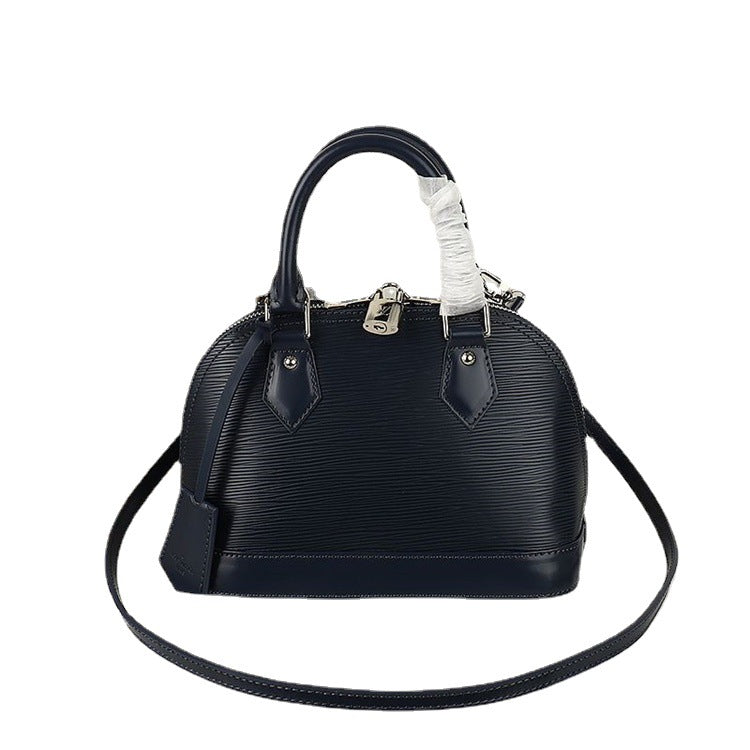 Women's Trendy Cattle Leather Fashion Water Ripple Shoulder Bags