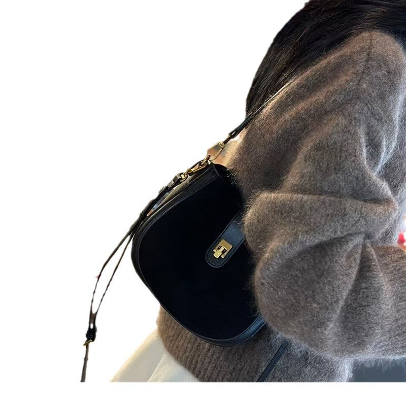 Women's Leather Retro Fashion Frosted Cowhide High Crossbody Bags