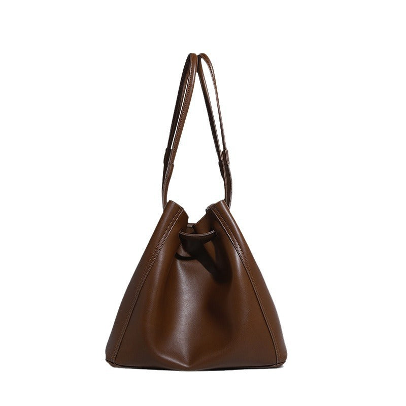 Soft Leather Handmade Portable Vegetable Tanned Tote Bags