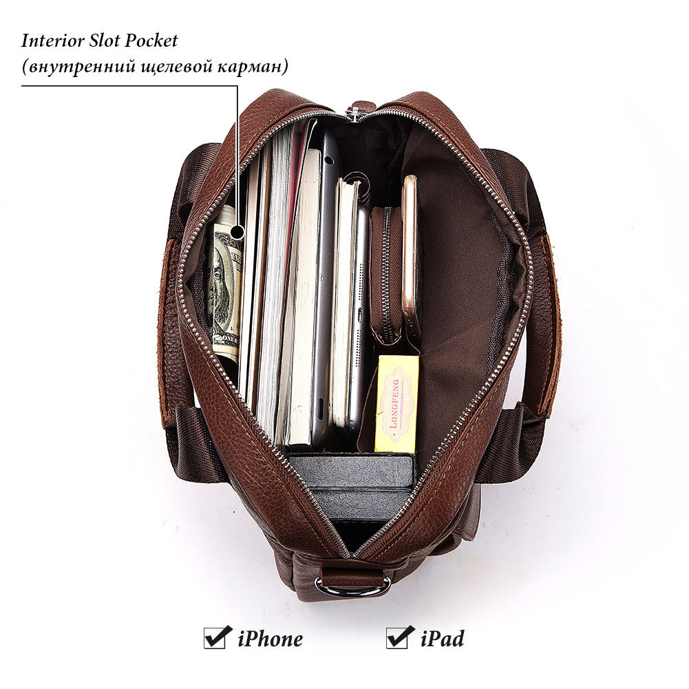 Men's Paul Business Commute Leather First Layer Men's Shoulder Bags