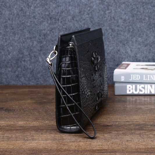 Men's Fishbone Pattern Large Fashion Envelope Classic Men's Handbags