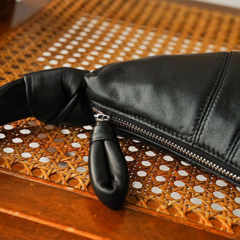 Artisan Sheepskin Dumpling Leather Underarm Croissant Bags