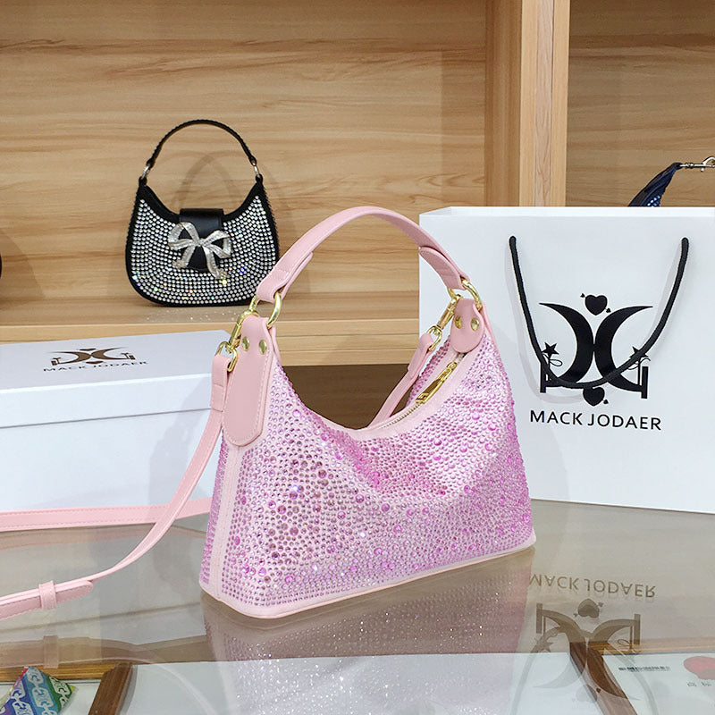 Women's French Entry Lux Portable Rhinestone High-grade Tote Bags