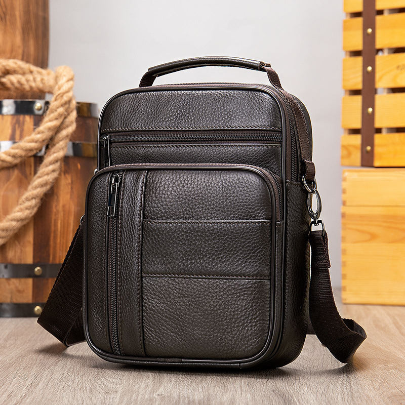 Men's Layer Cowhide Light Luxury Business Commute Men's Messenger Bags